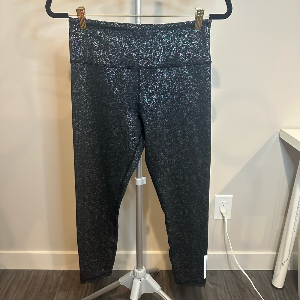 Zyia Active Black Reflective Mirage Light n Tight Hi-Rise 7/8 Leggings 24” 8-10